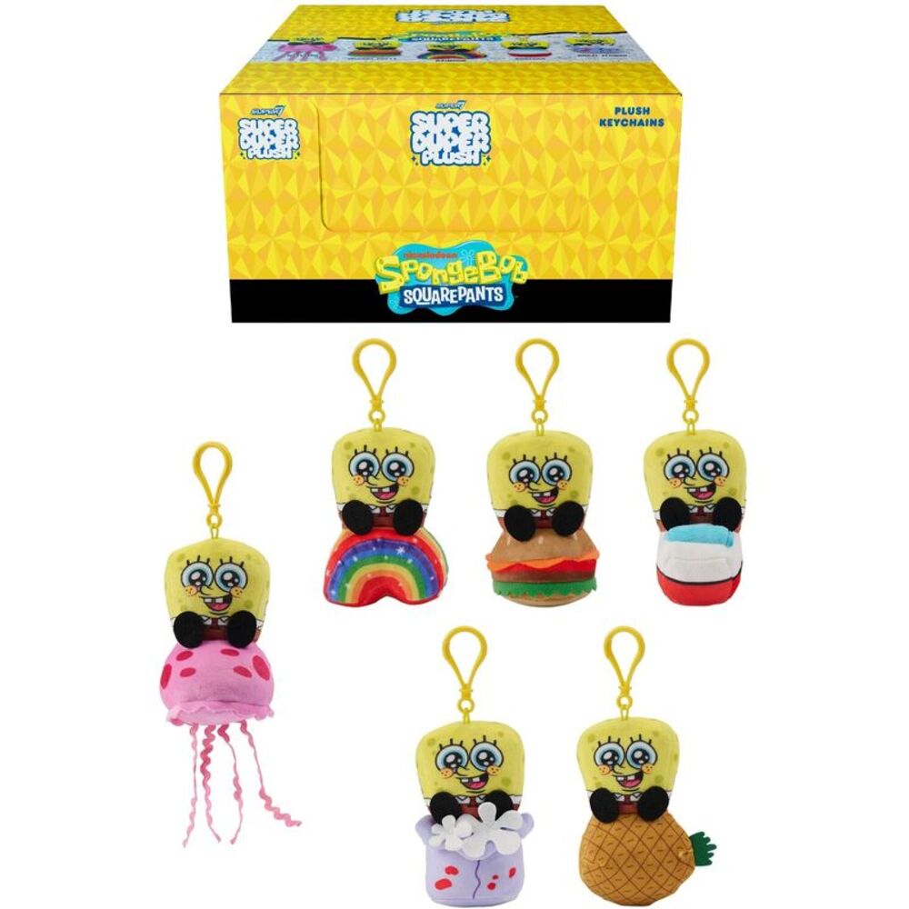 SpongeBob SquarePants - Super Duper Plush - Keychains Wv1 - Flat (Wide)